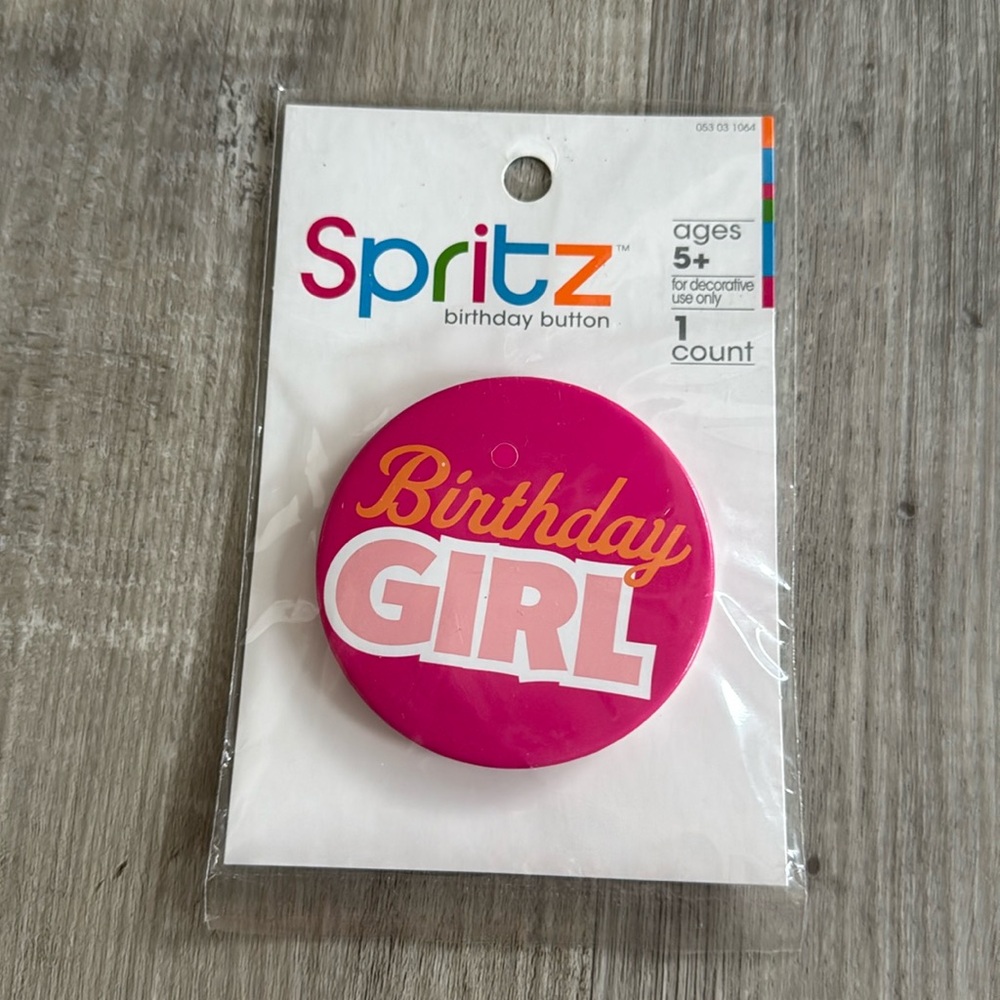 Birthday girl button